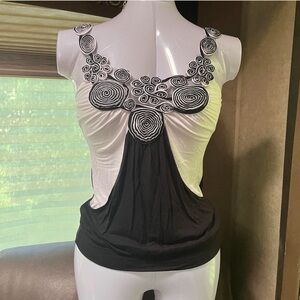 Body Central Black and White Swirl Camisole